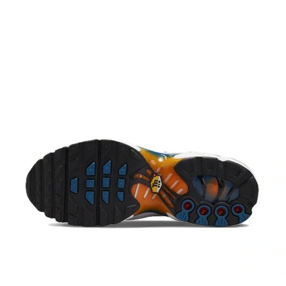 NIKE AIR MAX PLUS (GS) WHITE-BLUE-KUMQUAT-BLACK  [DV7083-100]  New with box - Picture 2 of 9